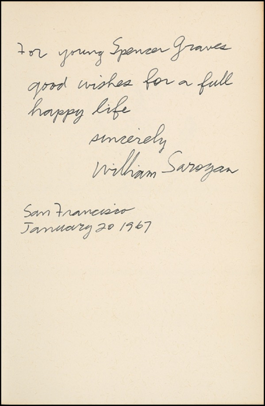 Lot 689 William Saroyan