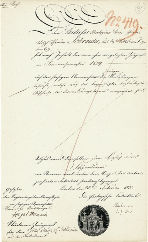 Lot 309 Georg Wilhelm Frederich Hegel