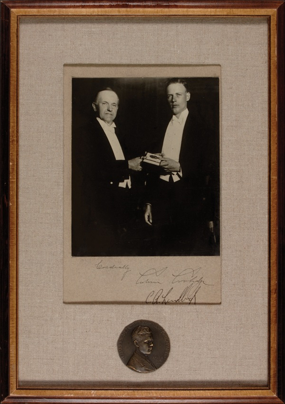 Lot 547 Charles Lindbergh and Calvin Coolidge