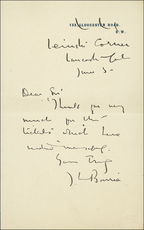 Lot 592 James M. Barrie
