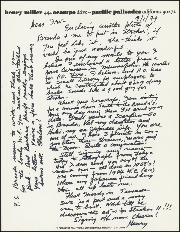 Lot 661 Henry Miller