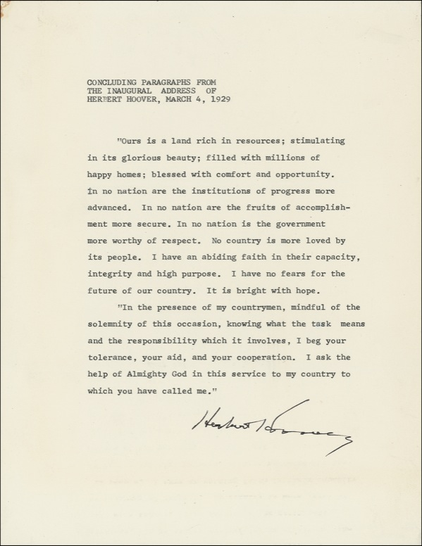Lot 92 Herbert Hoover
