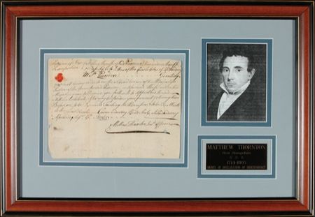 Lot #273 Declaration of Independence: Thornton, Matthew - Image 1