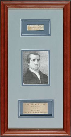 Lot #245 Declaration of Independence: Clark, Abraham - Image 1