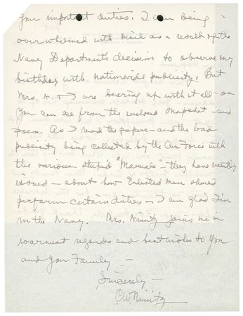 Lot #455 Chester W. Nimitz - Image 2