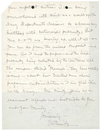 Lot #455 Chester W. Nimitz - Image 3