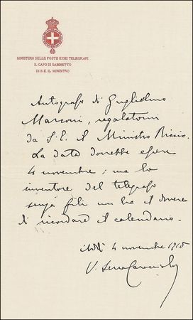 Lot #333 Guglielmo Marconi - Image 1