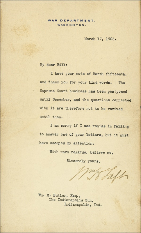Lot 150 William H. Taft
