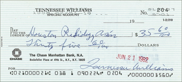 Lot 566 Tennessee Williams