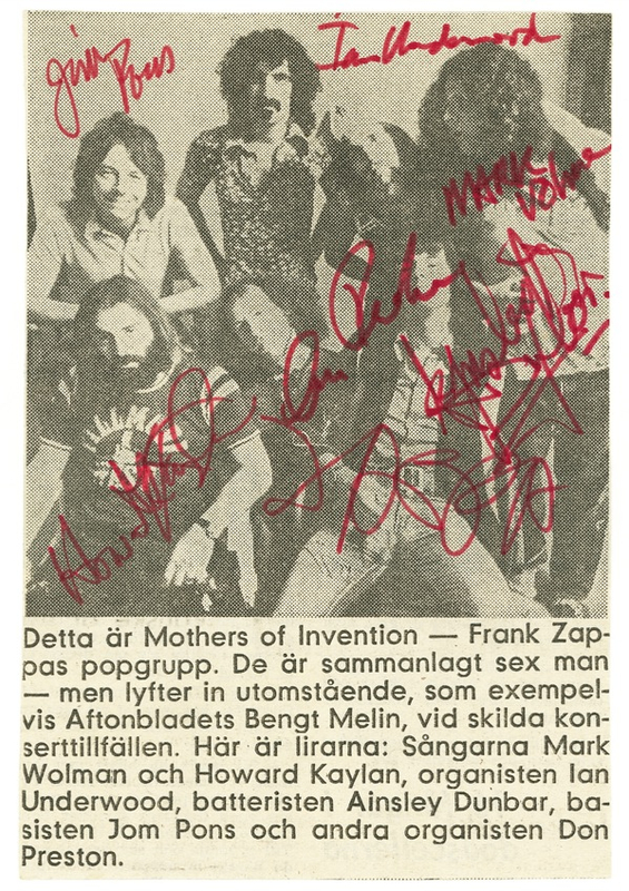 Lot 815 Frank Zappa and the Mothers of Invention