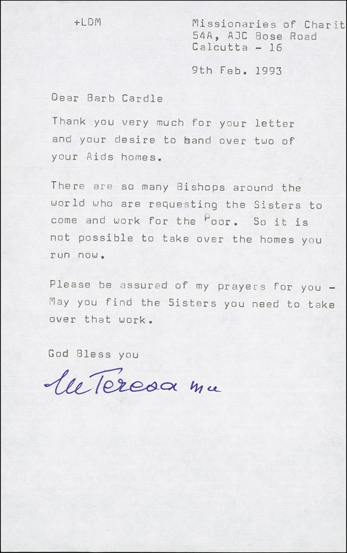Lot 273 Mother Teresa