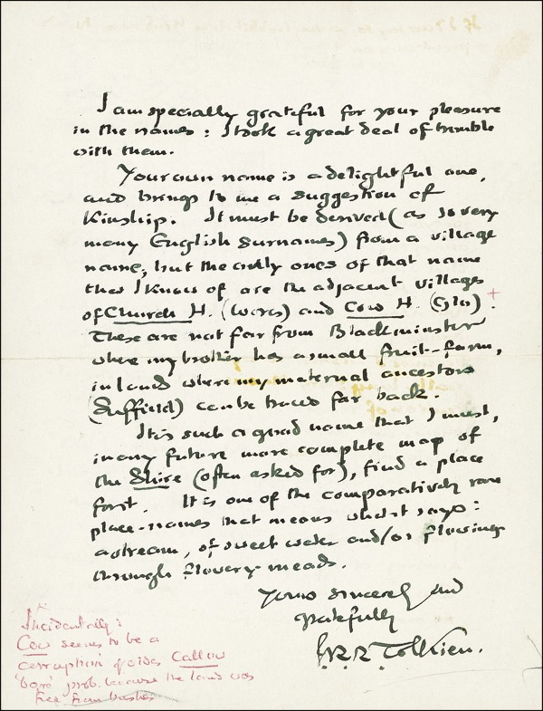 Lot 555 J. R. R. Tolkien