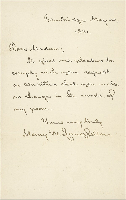 Lot 507 Henry Wadsworth Longfellow