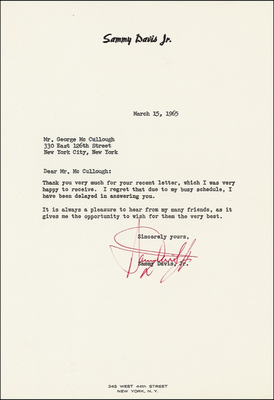 Lot 905 Sammy Davis, Jr