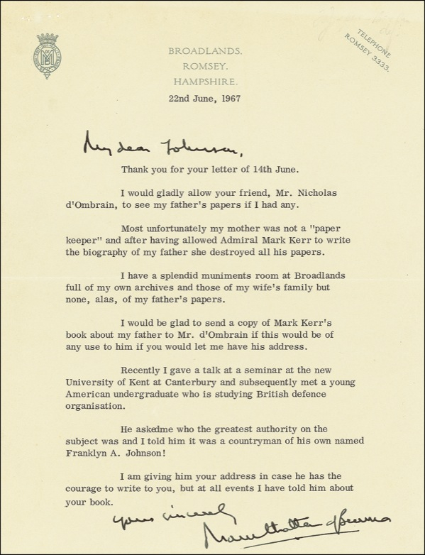 Lot 362 Mountbatten of Burma