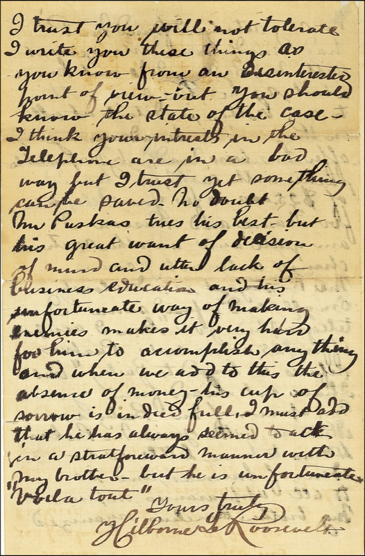 Lot 220 Thomas Edison: Hilborne Roosevelt