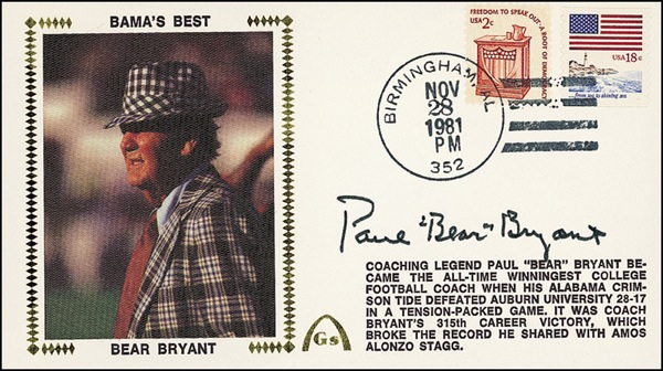 Lot 1277 Paul “Bear” Bryant