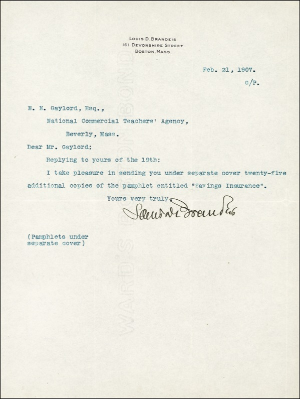 Lot 193 Louis Brandeis