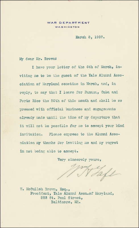 Lot 151 William H. Taft