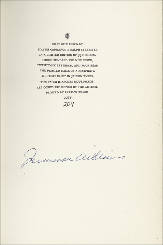 Lot 565 Tennessee Williams