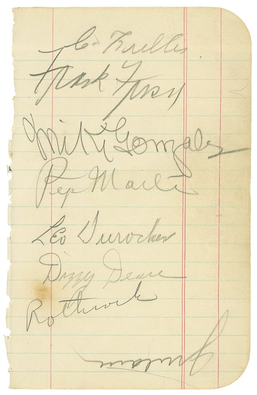 Lot 1298 Dizzy Dean