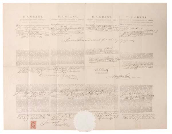 Lot 63  Four-language Ship’s Papers: U. S. Grant