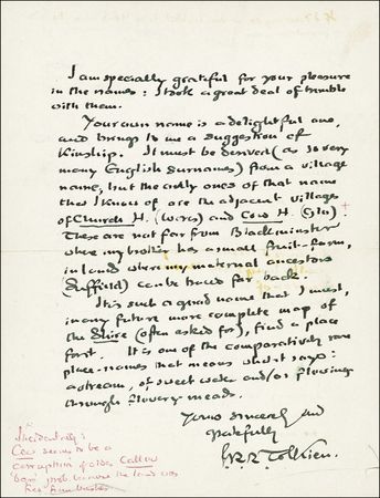 Lot #555 J. R. R. Tolkien - Image 1