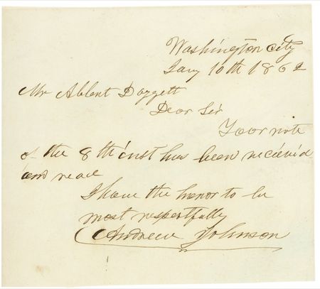 Lot #90 Andrew Johnson - Image 1