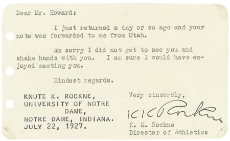 Lot #1470 Knute Rockne - Image 1