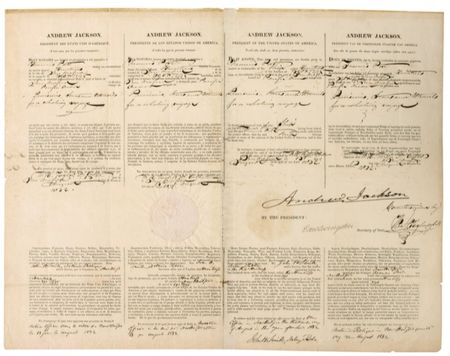 Lot #64 Four-language Ship?s Papers: Andrew Jackson - Image 1