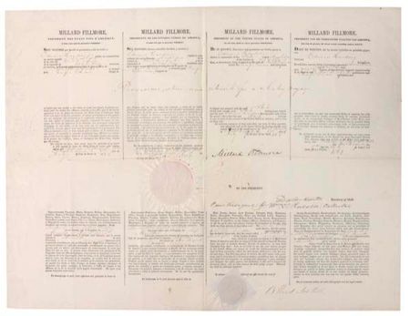Lot #62 Four-language Ship’s Papers: Millard Fillmore - Image 1