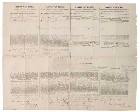 Lot #68  Four-language Ship’s Papers: Martin Van Buren - Image 3
