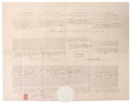 Lot #63  Four-language Ship’s Papers: U. S. Grant - Image 1