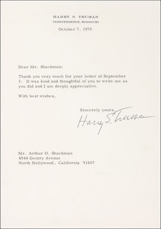 Lot #125 Harry S. Truman - Image 3
