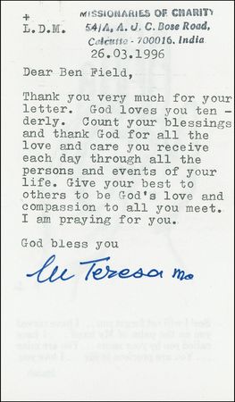 Lot #212 Mother Teresa - Image 1