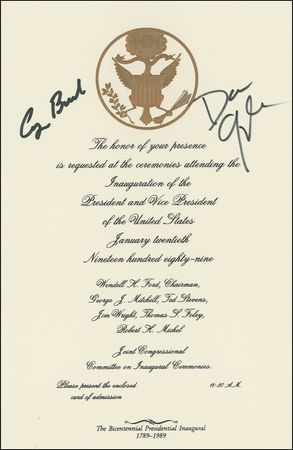 Lot #4 George Bush and Dan Quayle
