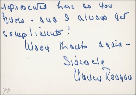 Lot #102 Nancy Reagan - Image 1