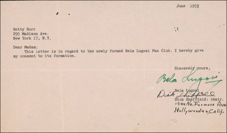 Lot #1107 Béla Lugosi - Image 1