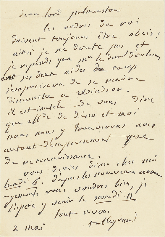 Lot 281 Maurice de Tallyrand