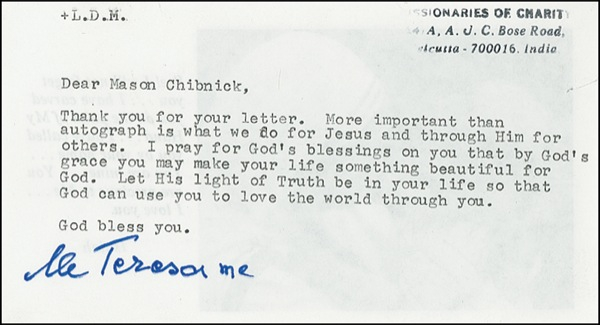 Lot 258 Mother Teresa