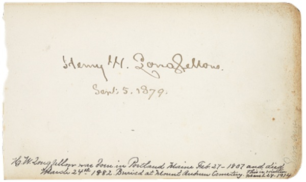 Lot 483 Henry Wadsworth Longfellow