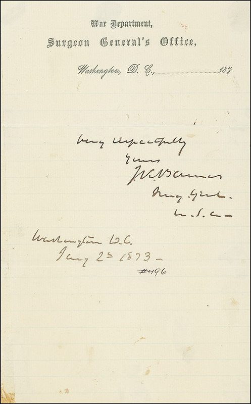 Lot 106 Abraham Lincoln: Barnes, Joseph