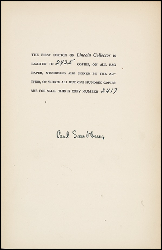 Lot 505 Carl Sandburg