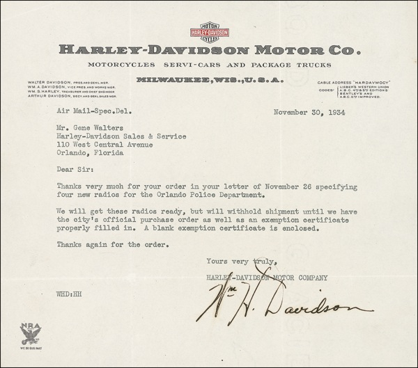 Lot 229 Harley-Davidson: Davidson, William