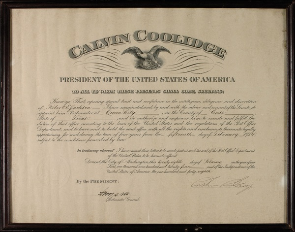 Lot 41 Calvin Coolidge