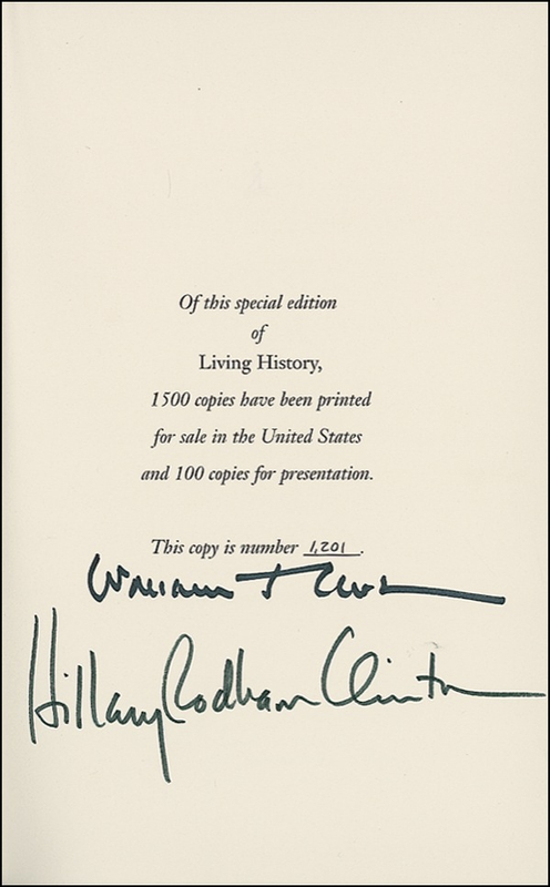 Lot 35 Bill and Hillary Clinton