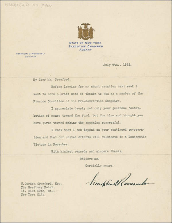 Lot 129 Franklin D. Roosevelt