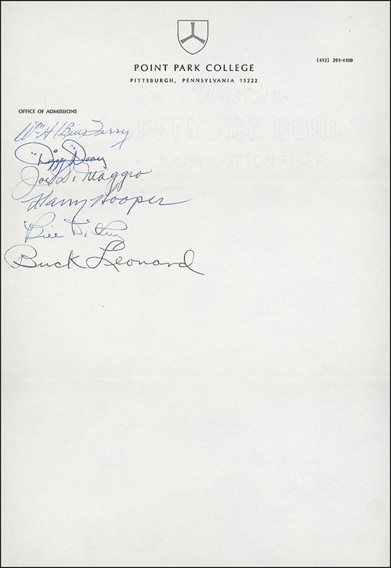 Lot 1210 Baseball Hall of Famers