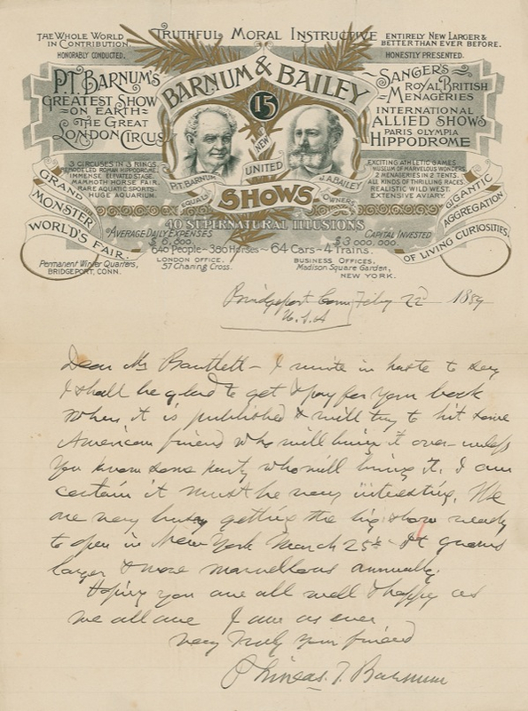 Lot 809 P. T. Barnum