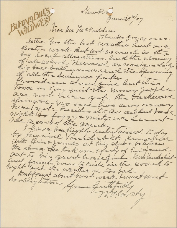 Lot 191 William F. “Buffalo Bill” Cody